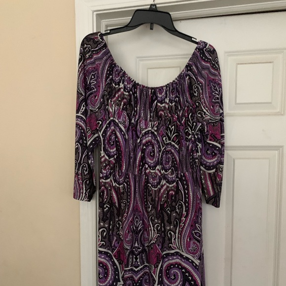 INC off the shoulder multi patterned dress - Picture 1 of 4